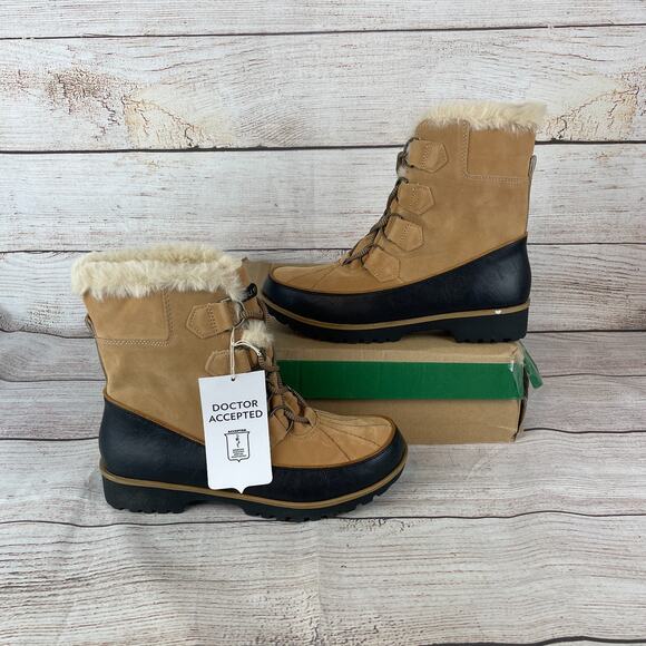 Jambu Shoes - Jambu JBU Brunswick Womens Sz 8M Snow Boots Tan Lace Up Fur Lined